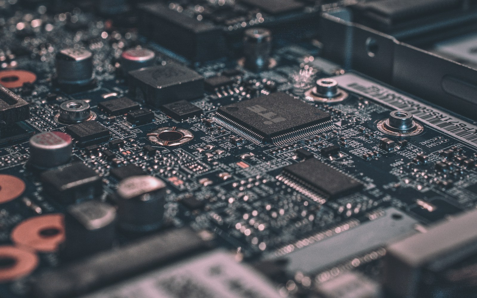 Macro photograph of a circuit board