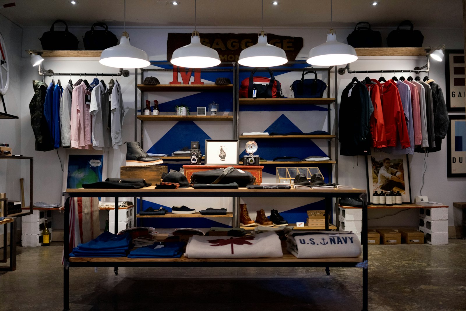 Premium apparel retail floor with curated merchandising, the physical channel that must stay honest with digital stock and loyalty.
