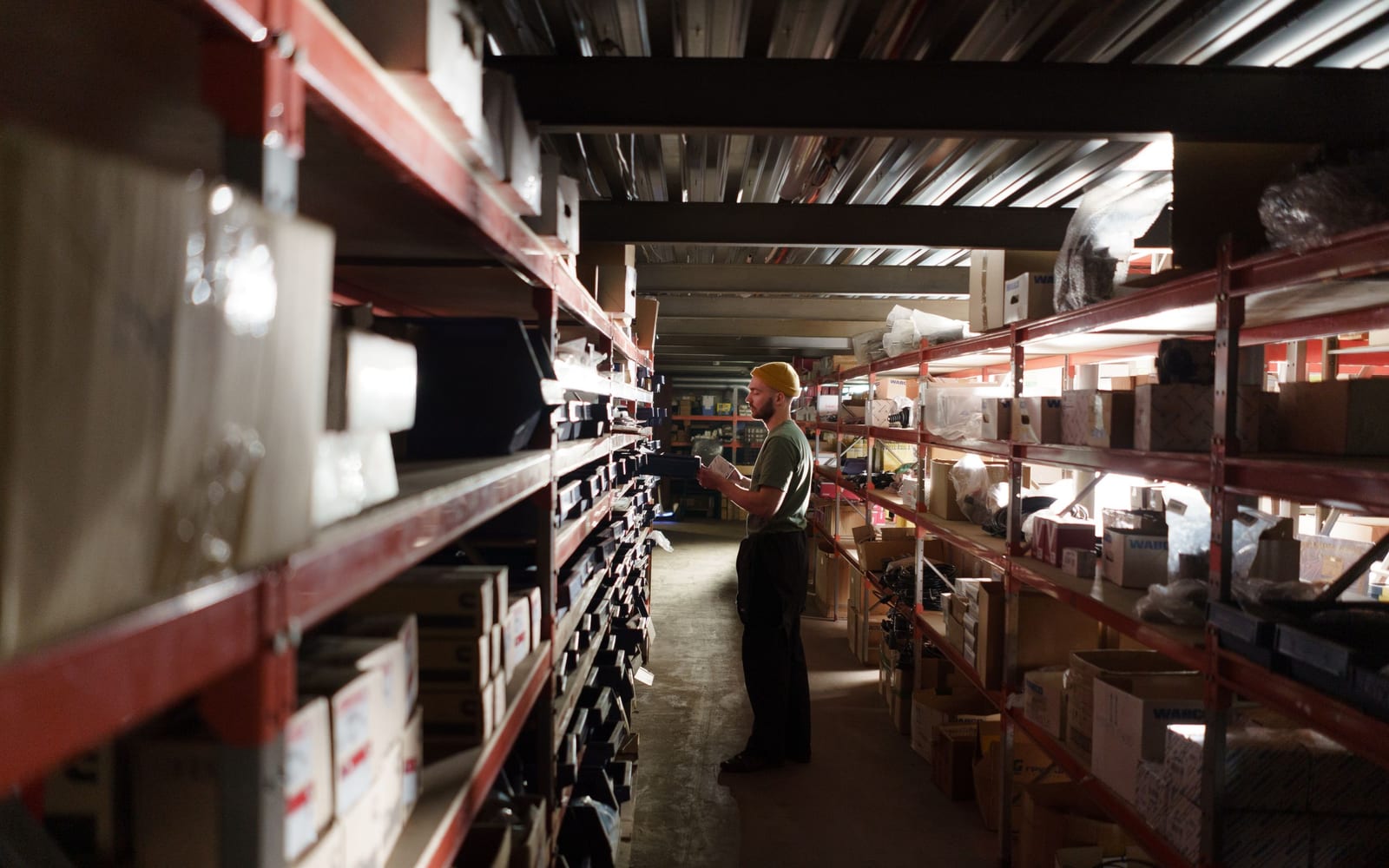 Staff working a warehouse or retail floor.