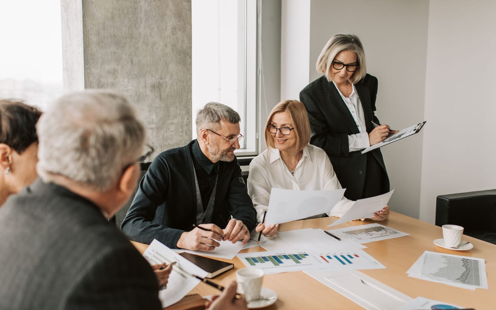A marketing team working in a modern office.
