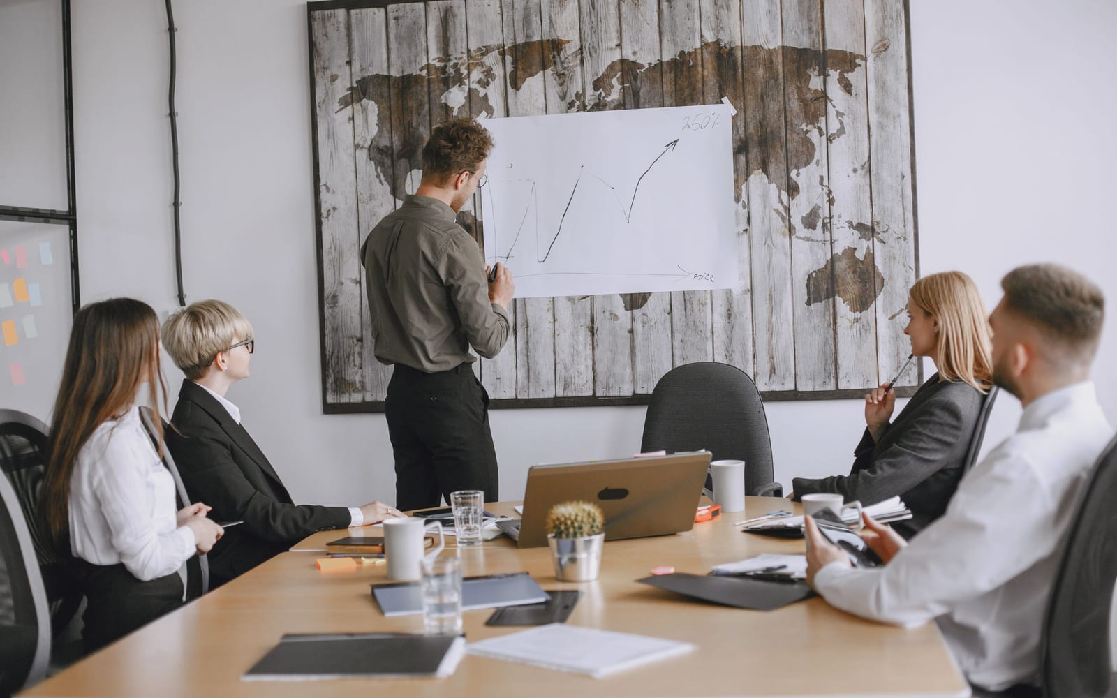 A marketing team working in a modern office.