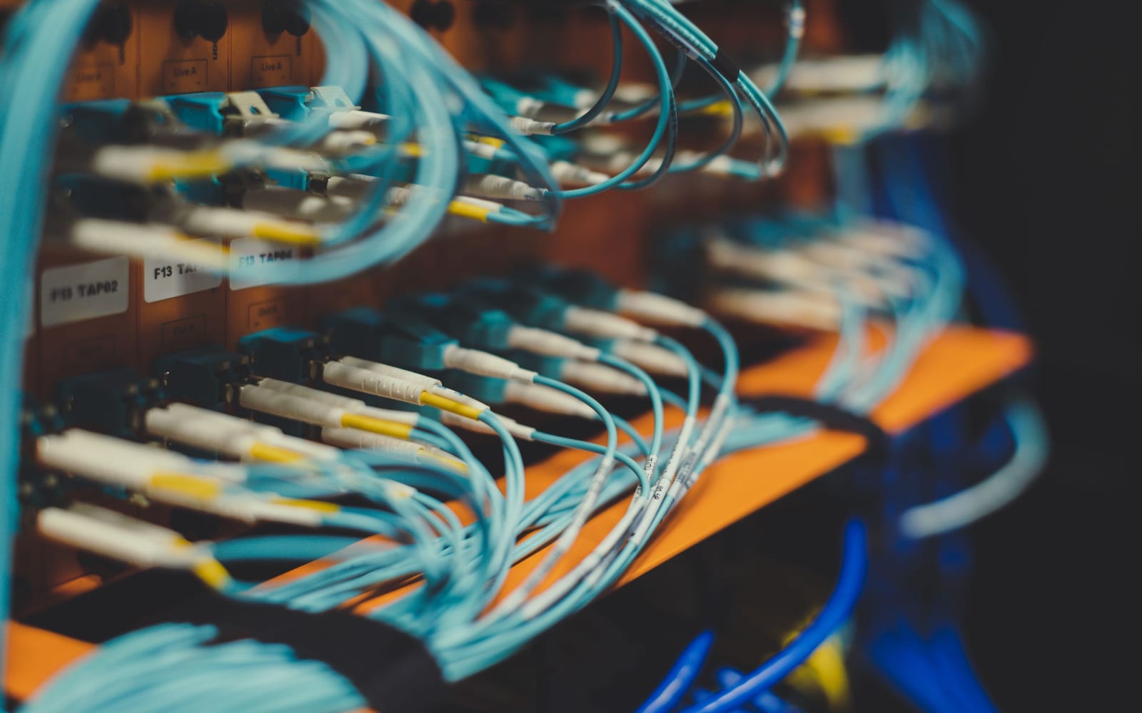 Server racks in an enterprise data centre.