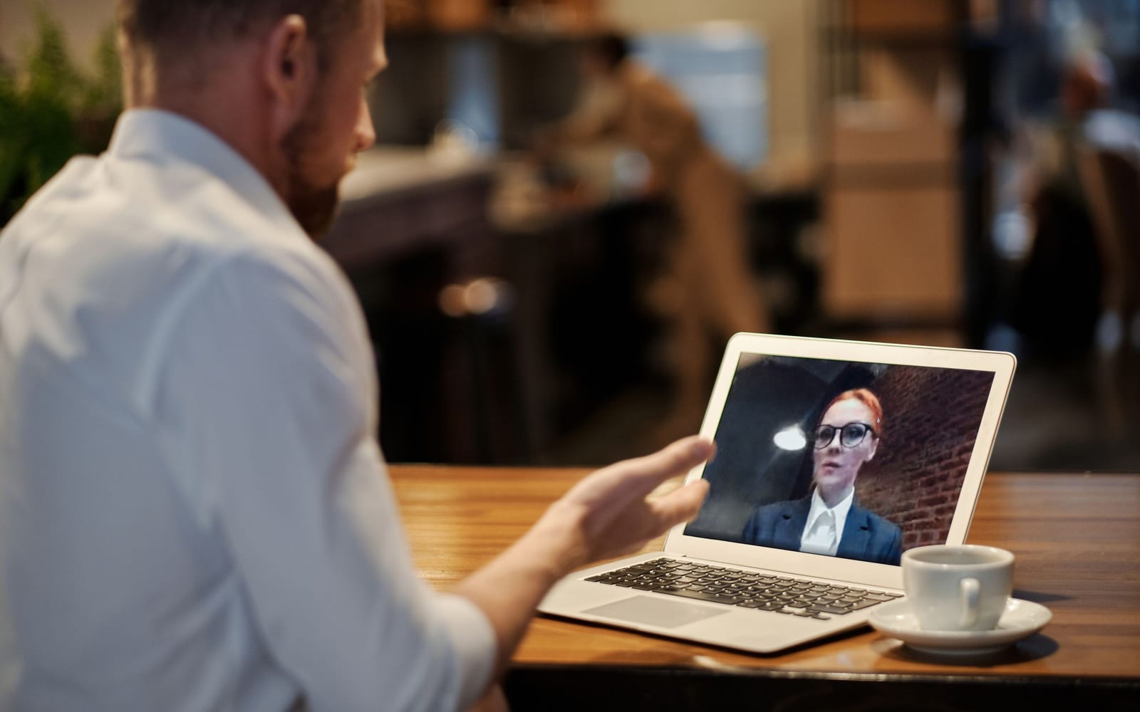 Colleagues working together in a modern office.