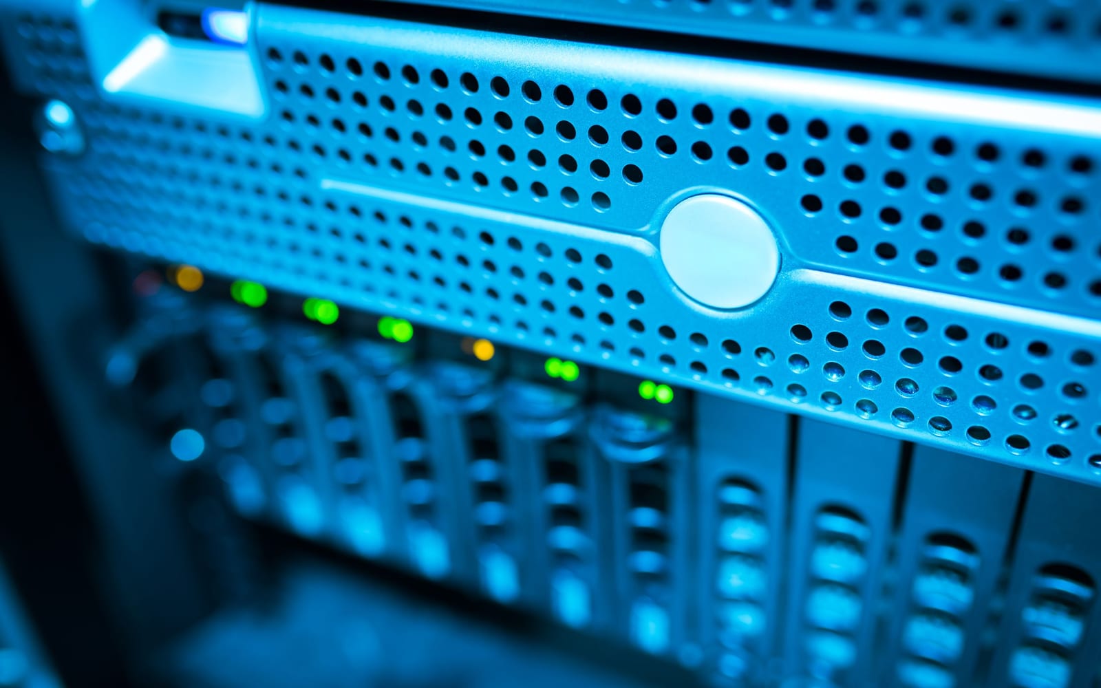 Server racks in an enterprise data centre.