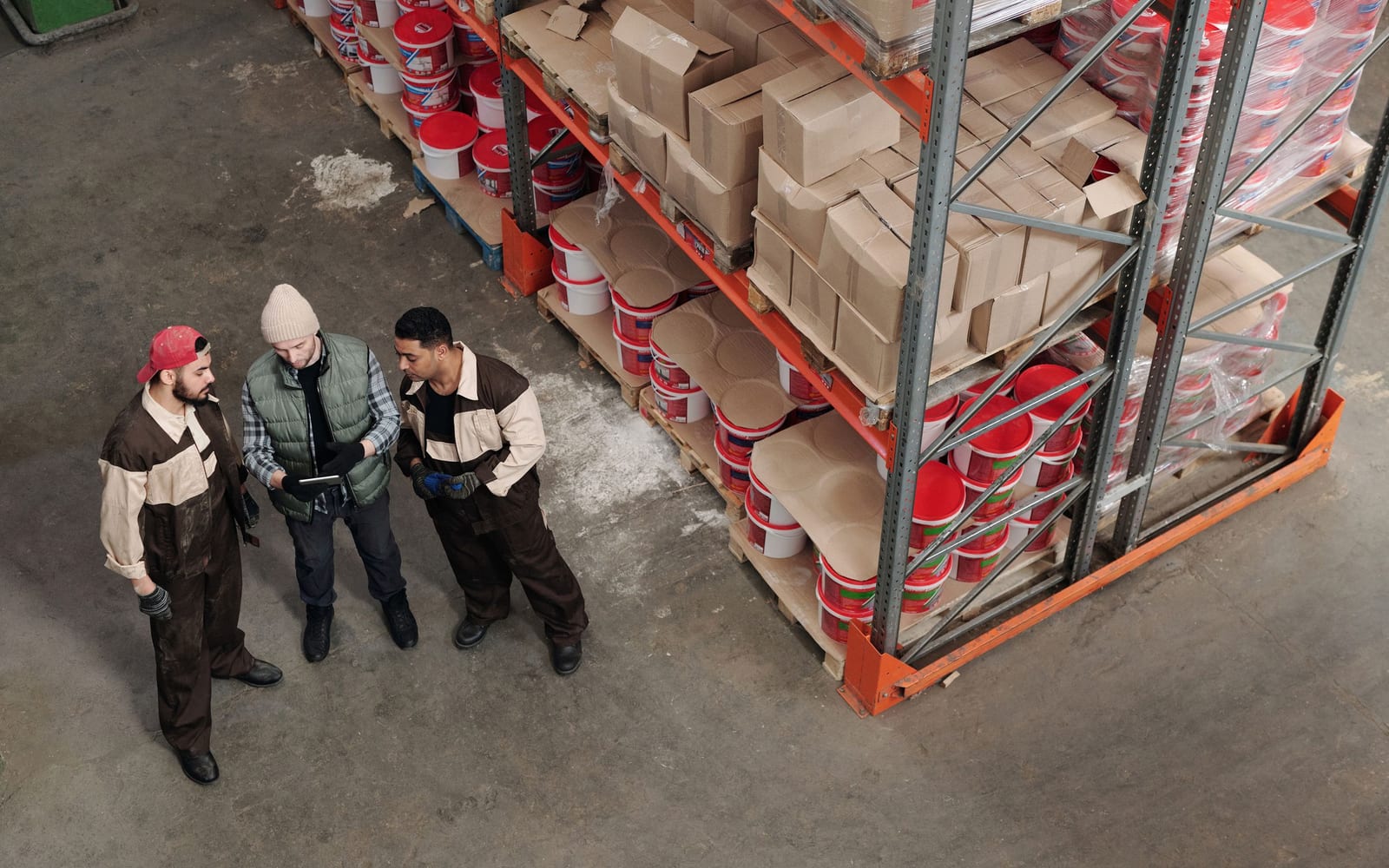 Staff working a warehouse or retail floor.