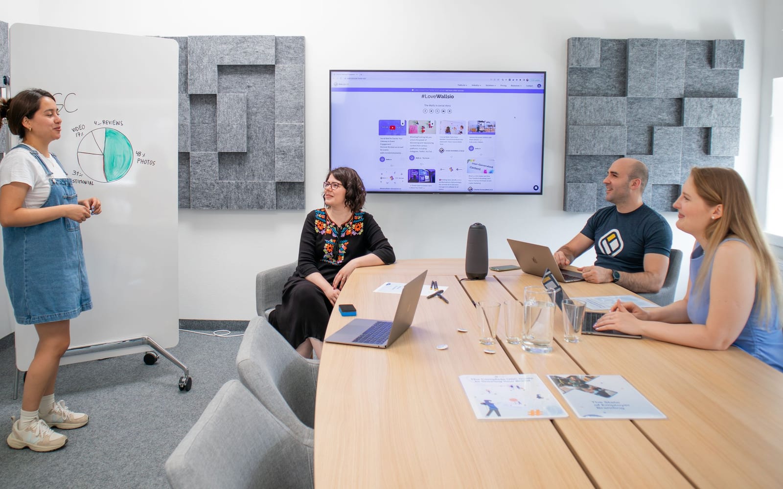 A marketing team working in a modern office.