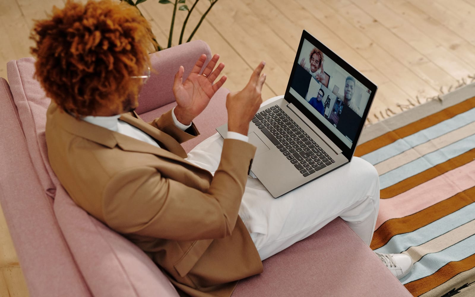 Colleagues working together in a modern office.