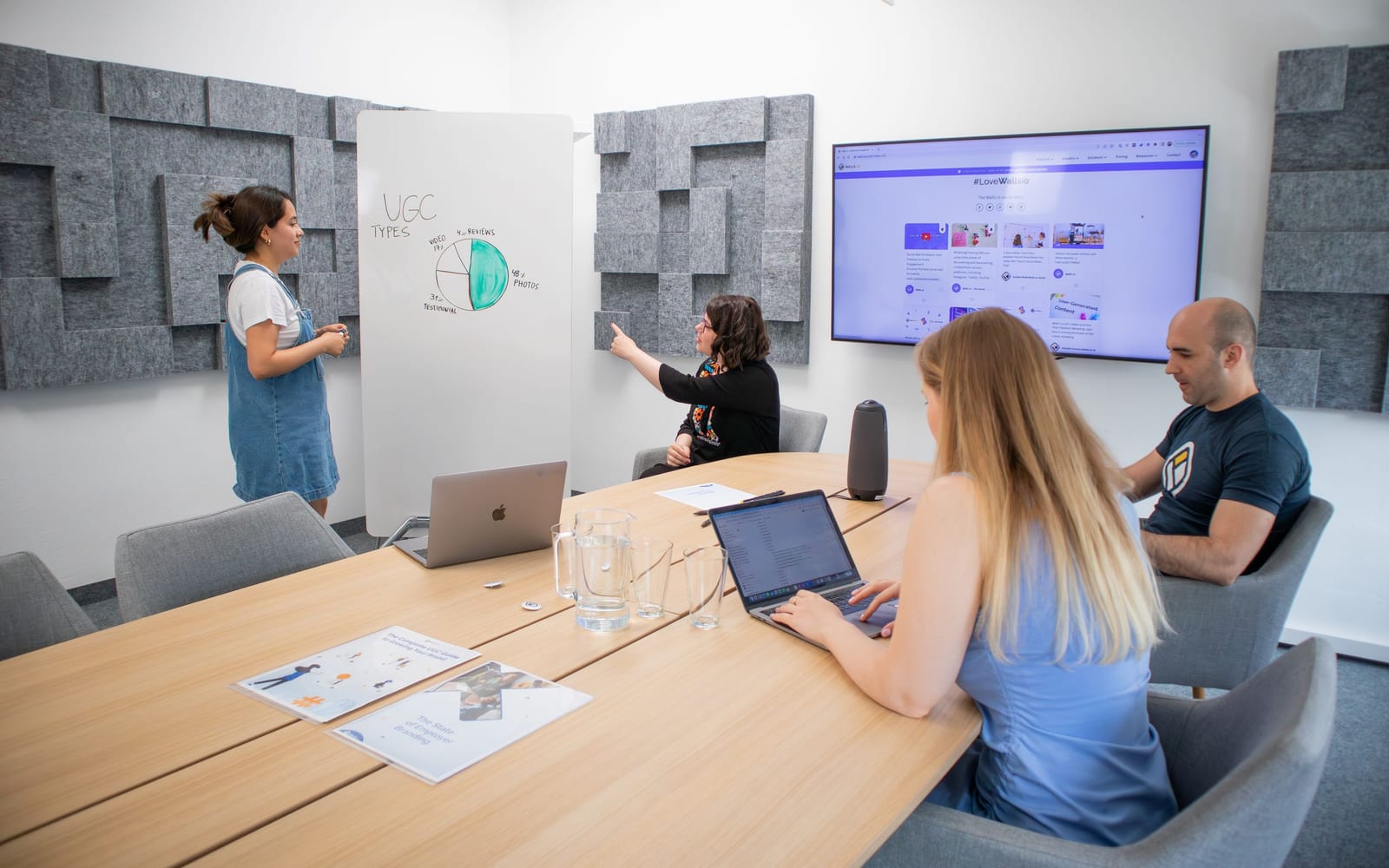 A marketing team working in a modern office.