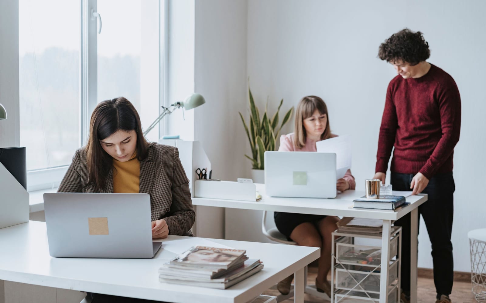 A marketing team working in a modern office.