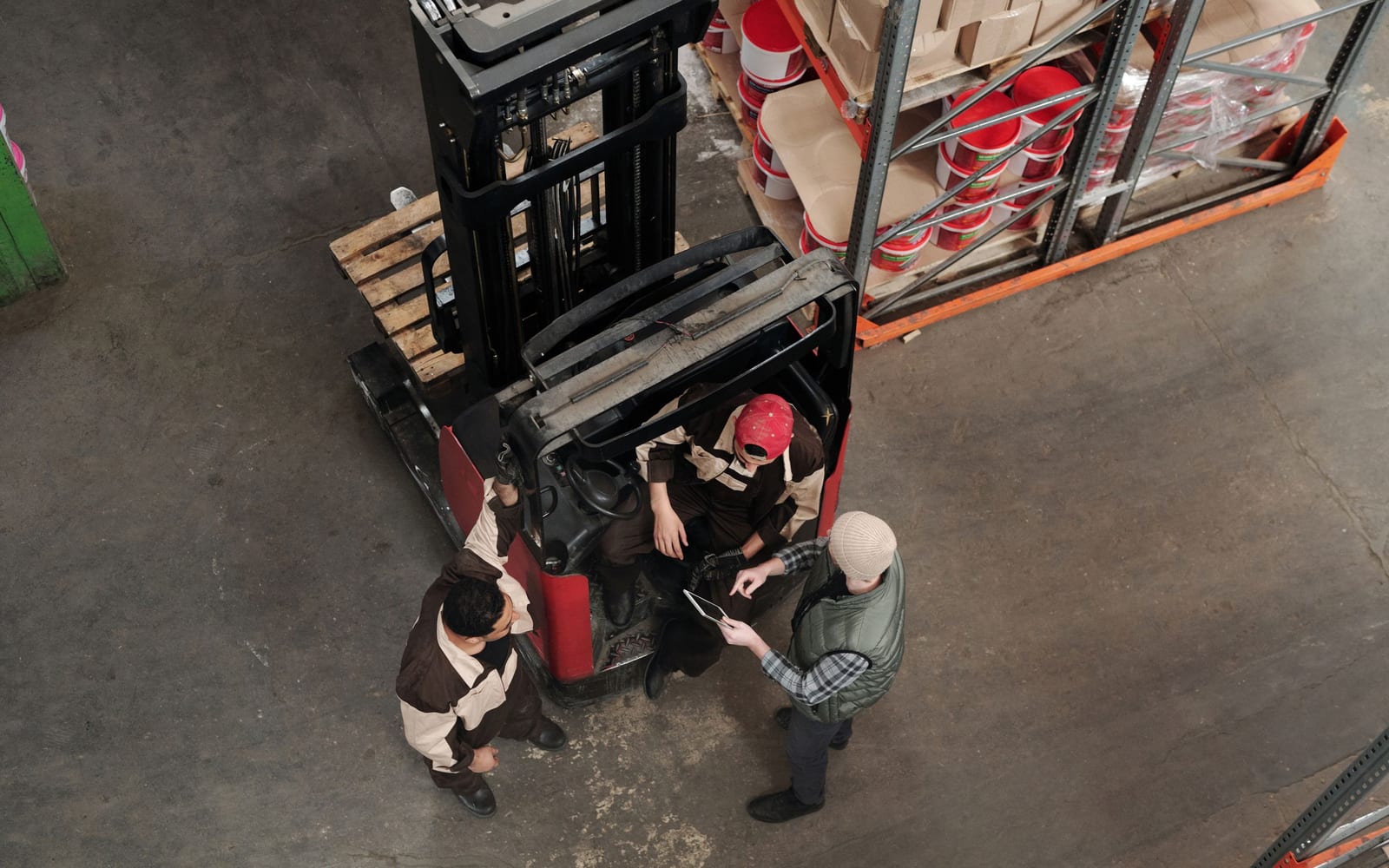 Staff working a warehouse or retail floor.