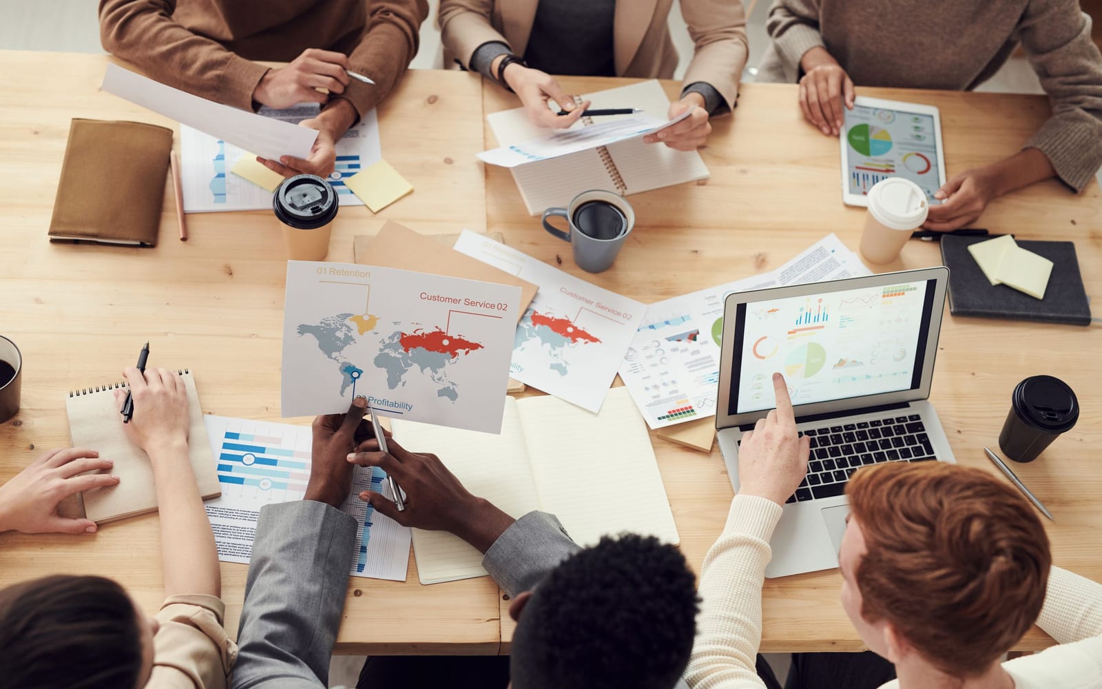 A marketing team working in a modern office.
