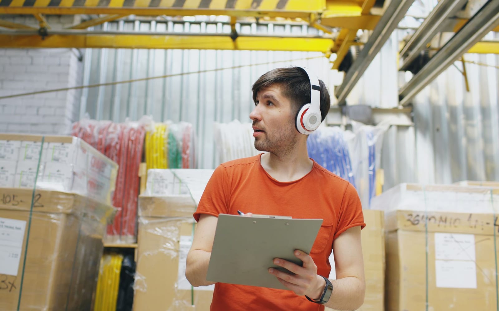 Staff working a warehouse or retail floor.