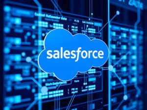 Illustration of Salesforce data hygiene showing clean and organized data with interconnected nodes